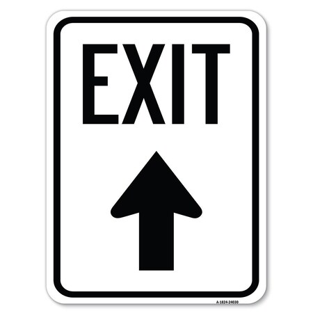 Signmission Exit Sign Exit W/ Up Arrow Heavy-Gauge Aluminum Rust Proof Parking Sign, 18" H, 24" L, A-1824-24030 A-1824-24030